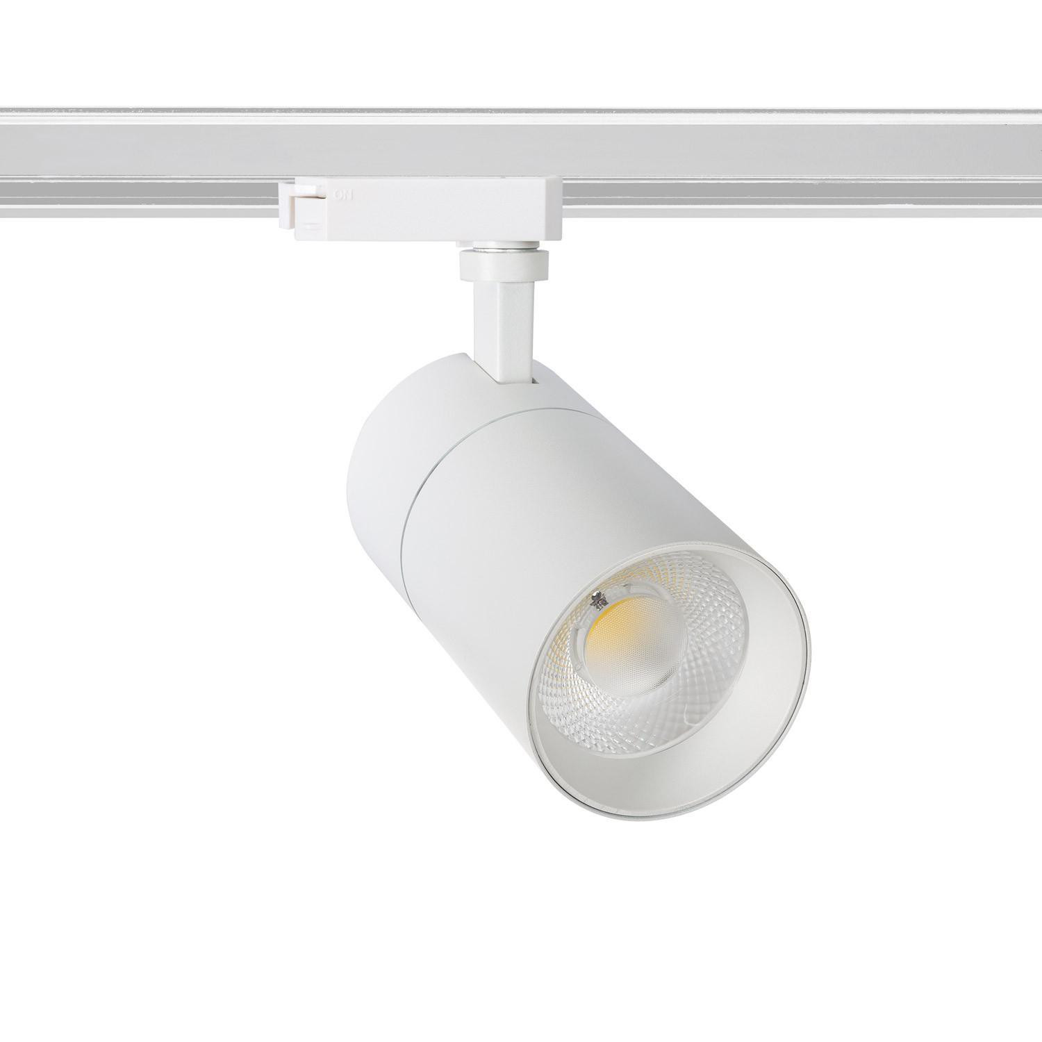Spot LED sur Rail Monophasé 20W Mallet Dimmable Blanc Blanc chaud 3000K