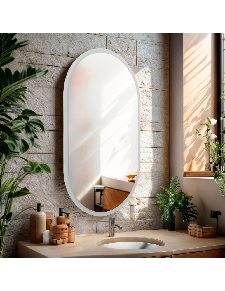 Miroir Salle de Bain avec Éclairage LED Anti-buée 100x60 cm Ona