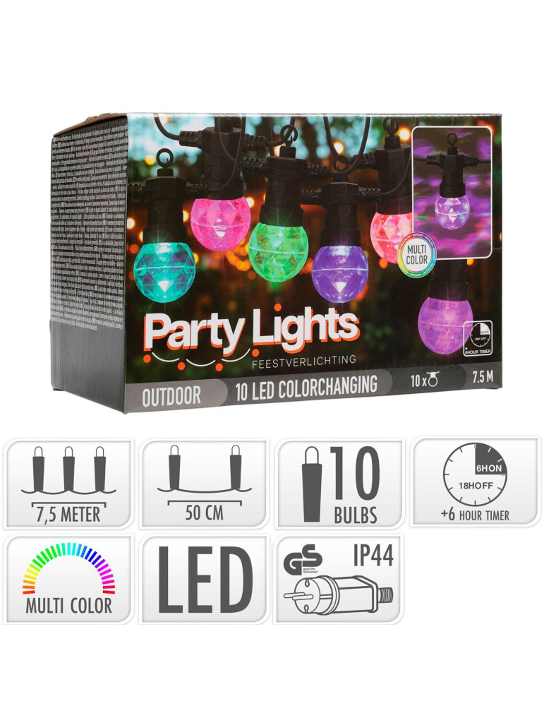 Guirlande Extérieure LED RGB avec 10 Ampoules Alec 7.5m