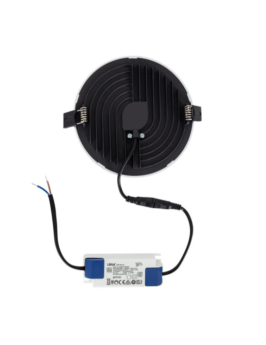 Dalle LED Ronde Slim Surface 16W LIFUD Grise Coupe Ø135mm