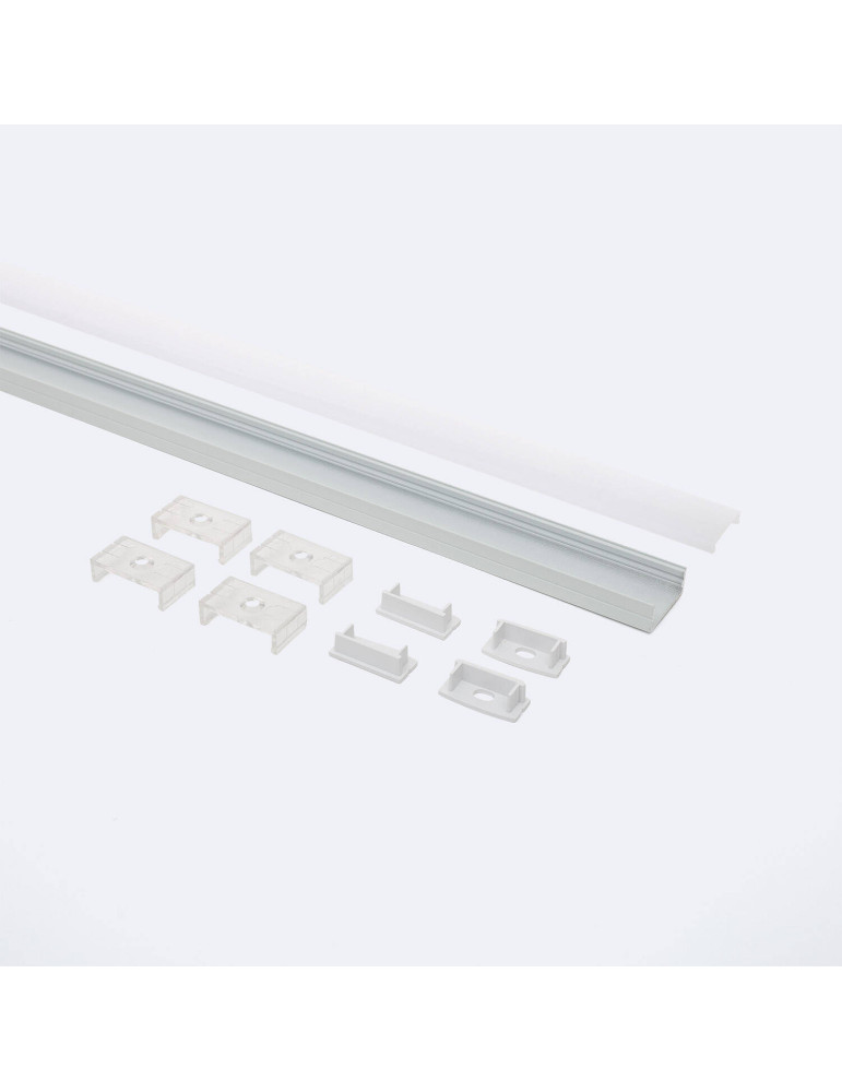 Profilé Aluminium en Saillie avec Capot Continu pour Double Ruban LED jusqu'à 20 mm