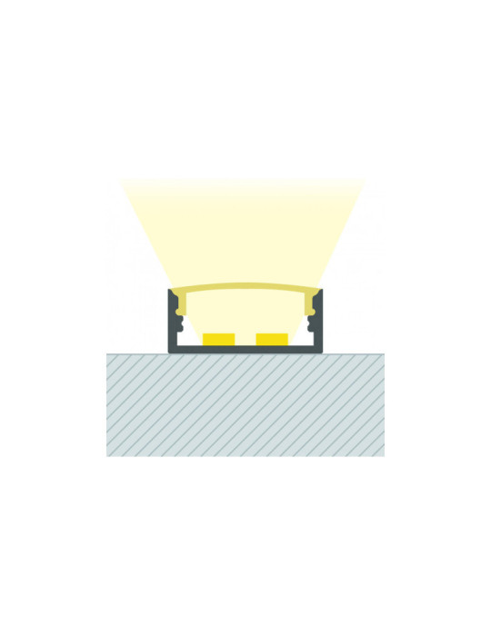 Profilé Aluminium en Saillie avec Capot Continu pour Double Ruban LED jusqu'à 20 mm