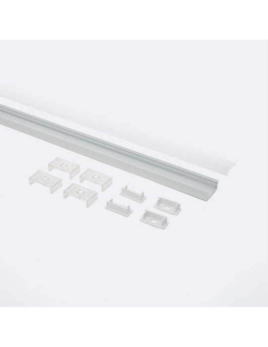 Profilé Aluminium en Saillie avec Capot Continu pour Double Ruban LED jusqu'à 20 mm