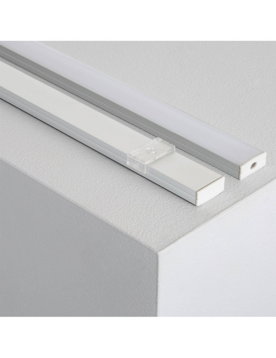 Profilé Aluminium en Saillie avec Capot Continu pour Double Ruban LED jusqu'à 20 mm