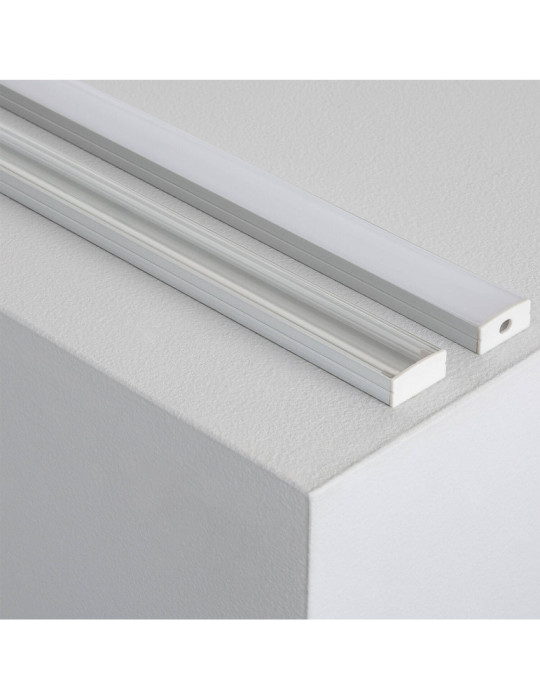 Profilé Aluminium en Saillie avec Capot Continu pour Double Ruban LED jusqu'à 20 mm