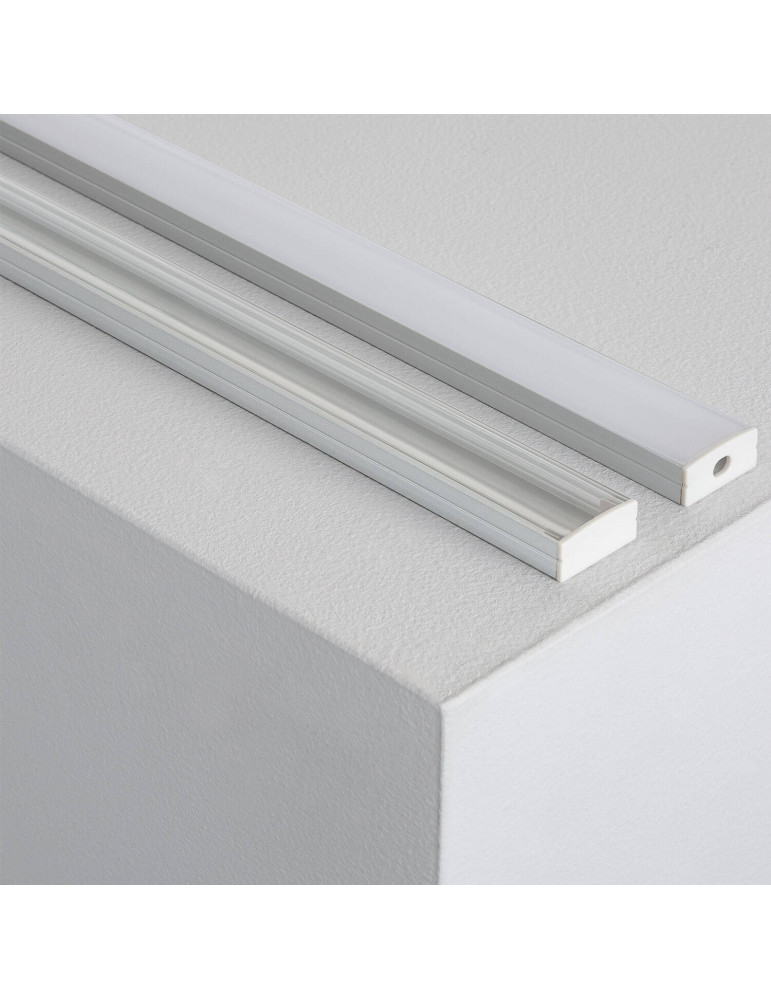 Profilé Aluminium en Saillie avec Capot Continu pour Double Ruban LED jusqu'à 20 mm