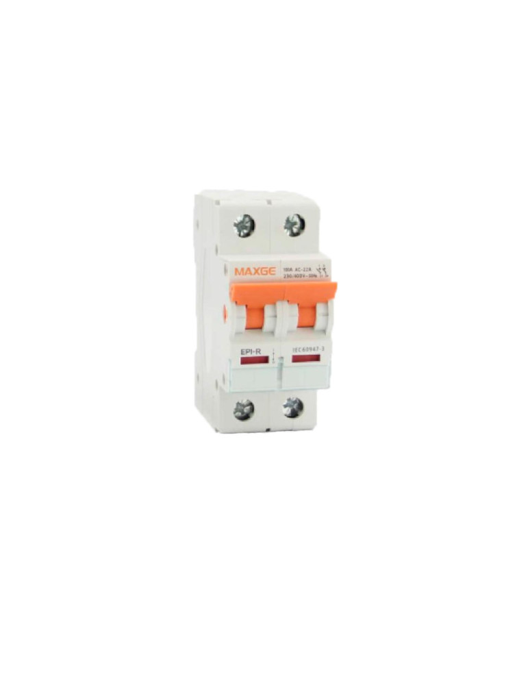 Interrupteur-Sectionneur pour rail DIN 2P 16-125A MAXGE Alpha+