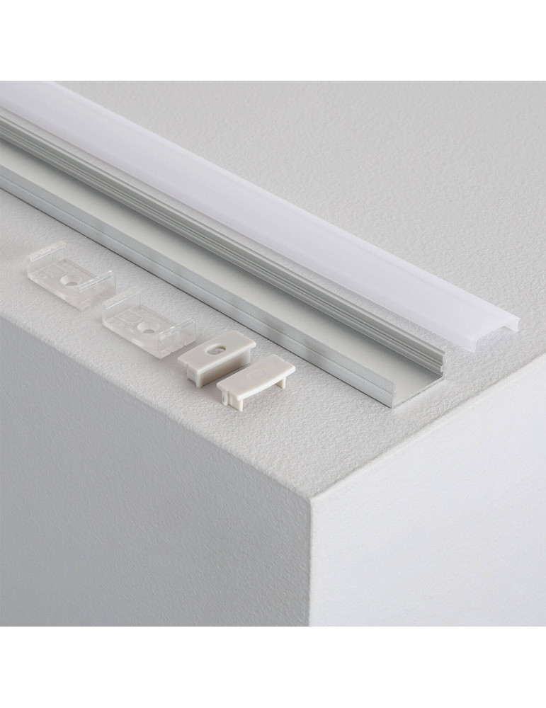 Profilé Aluminium en Saillie avec Capot Continu pour Double Ruban LED jusqu'à 20 mm
