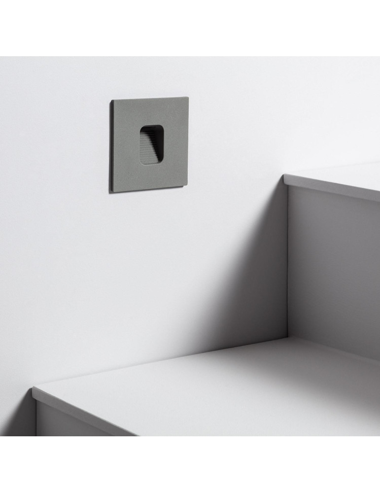 Balise LED Extérieure 2W Encastrable au Mur Carrée Grasset Grise