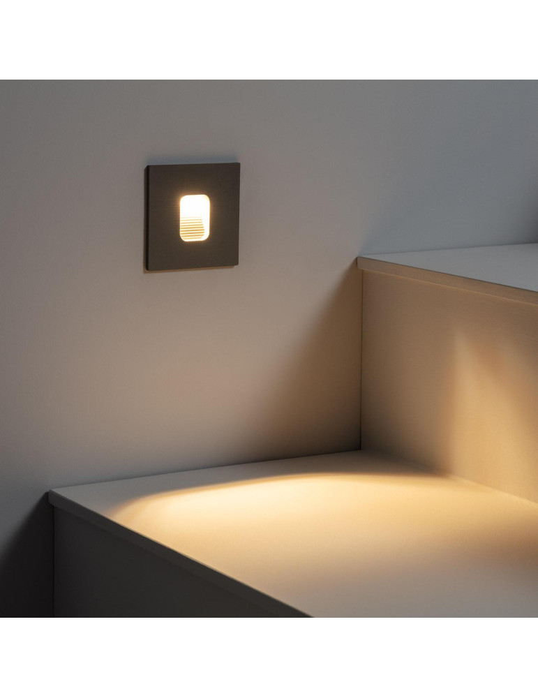 Balise LED Extérieure 2W Encastrable au Mur Carrée Grasset Grise