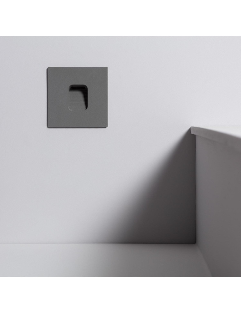 Balise LED Extérieure 2W Encastrable au Mur Carrée Grasset Grise