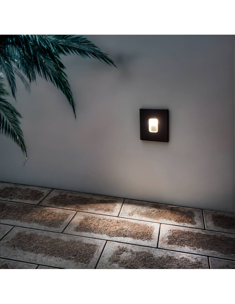 Balise LED Extérieure 2W Encastrable au Mur Carrée Grasset Grise