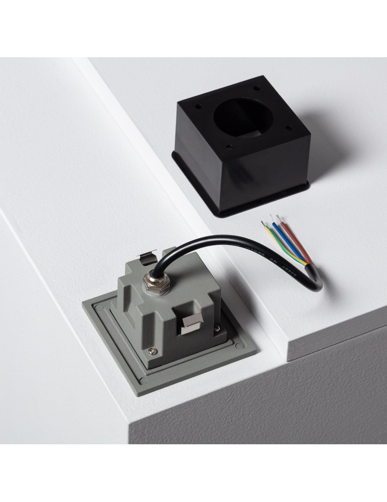 Balise LED Extérieure 2W Encastrable au Mur Carrée Grasset Grise