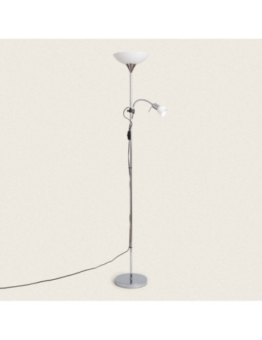 Lampadaire avec LED de Lecture Métal et Verre Ussel