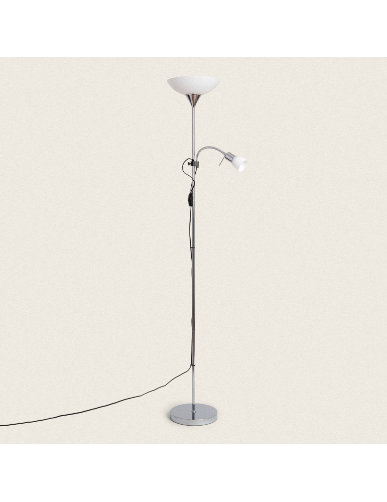 Lampadaire avec LED de Lecture Métal et Verre Ussel