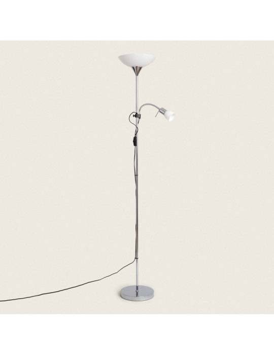 Lampadaire avec LED de Lecture Métal et Verre Ussel