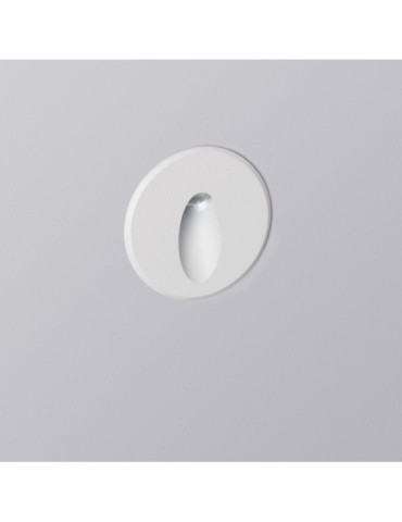 Balise LED Extérieure 3W Encastrable au Mur Ronde Bombée Wabi Blanche