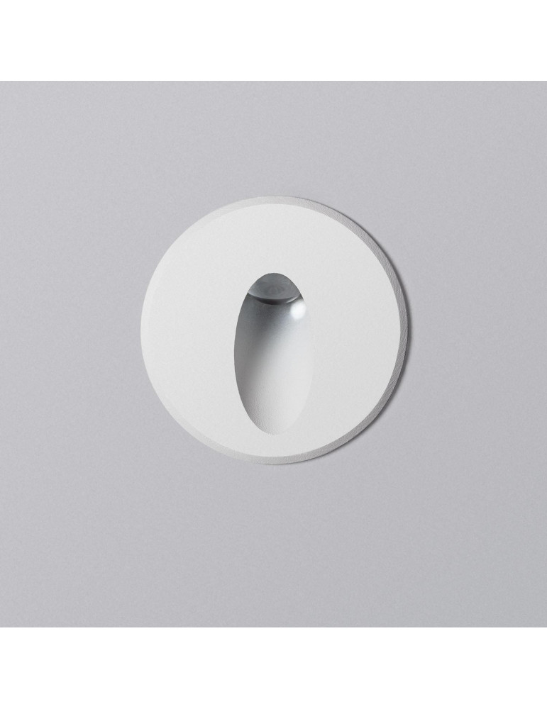 Balise LED Extérieure 3W Encastrable au Mur Ronde Bombée Wabi Blanche