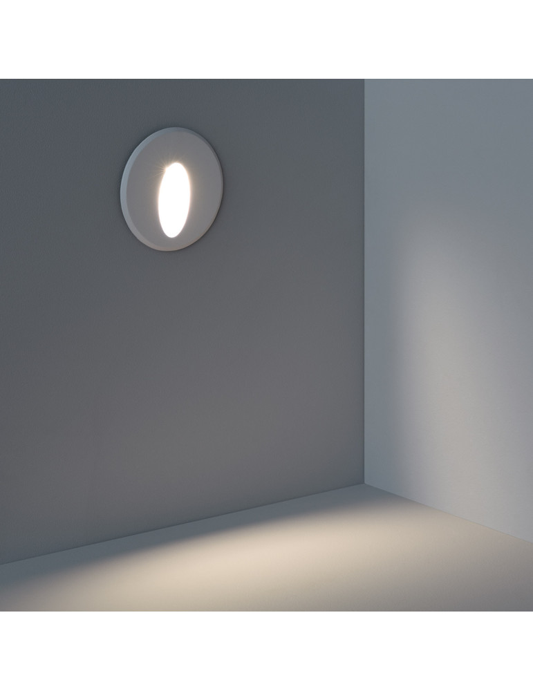 Aplique LED 3W Cicular de Aluminio Oval Wabi Blanco