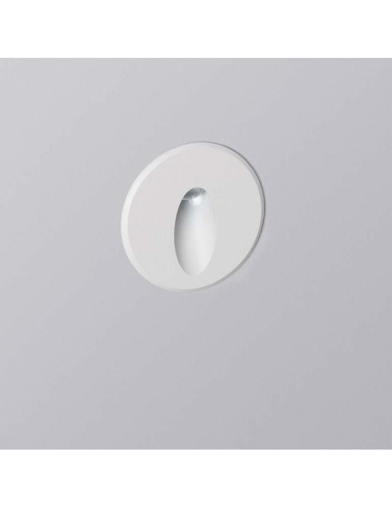 Balise LED Extérieure 3W Encastrable au Mur Ronde Bombée Wabi Blanche