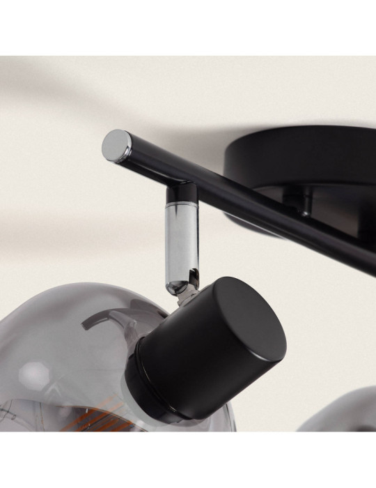 Plafonnier Orientable Métal et Verre 2 Spots Romsy