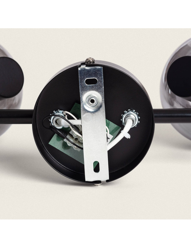 Plafonnier Orientable Métal et Verre 2 Spots Romsy