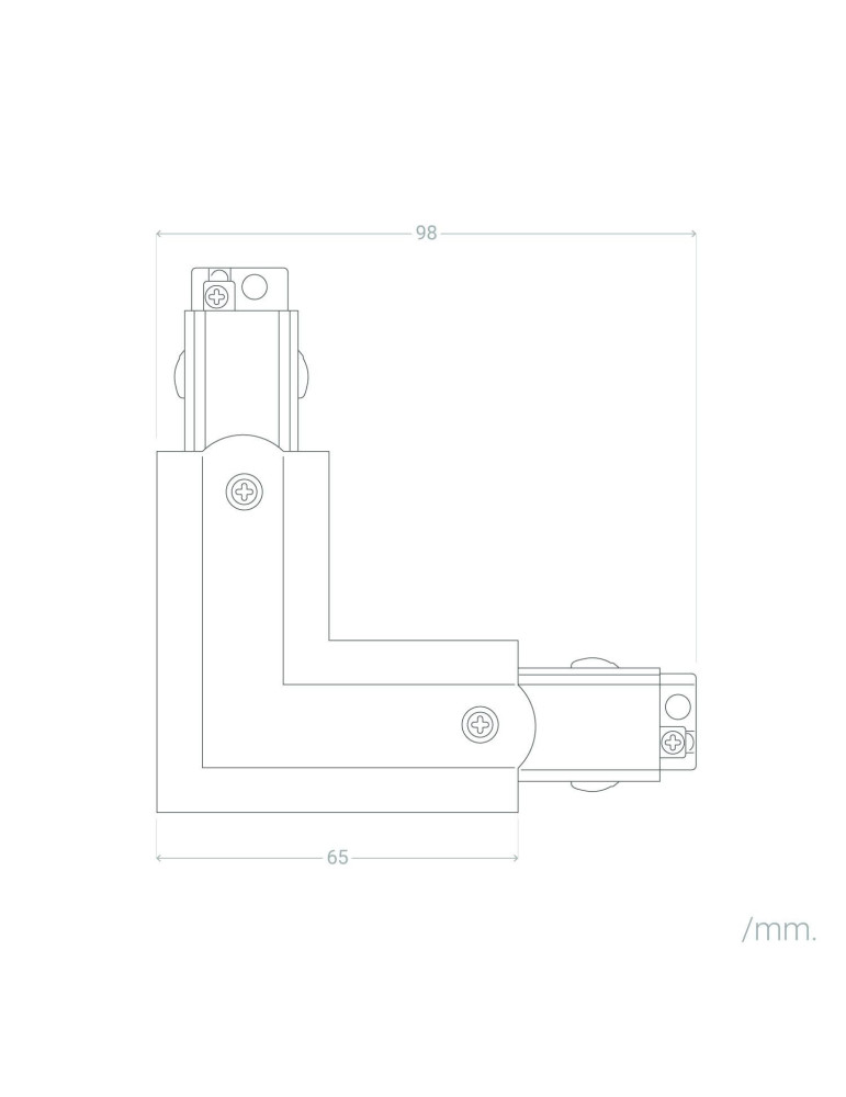 Connection Right Side Type L pour Rail Triphasé