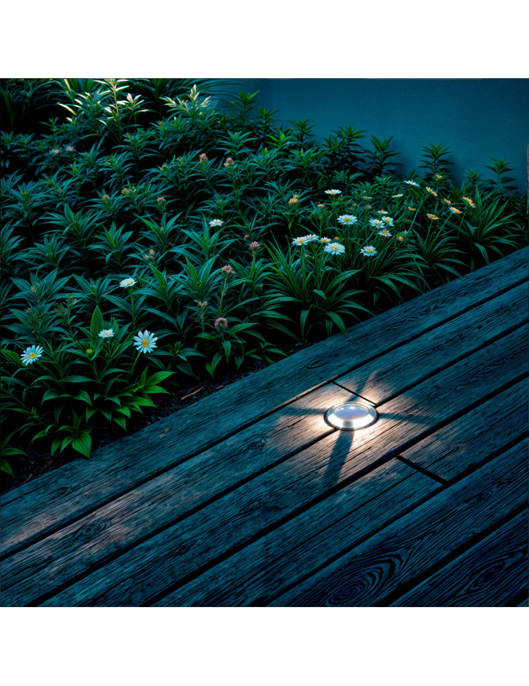 Balise Extérieure LED Encastrable Sol 4L 24V DC Loto Grise