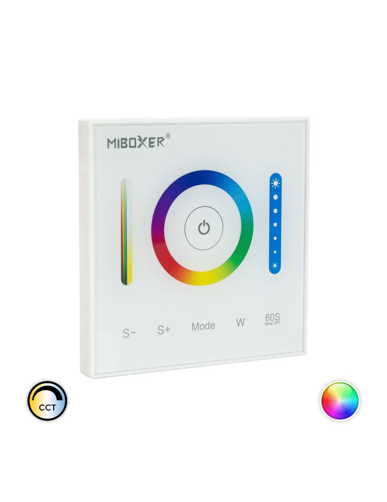 Contrôleur Variateur Mural Tactile LED RGB/RGBW/RGB+CCT 12/24 V DC RF MiBoxer P3