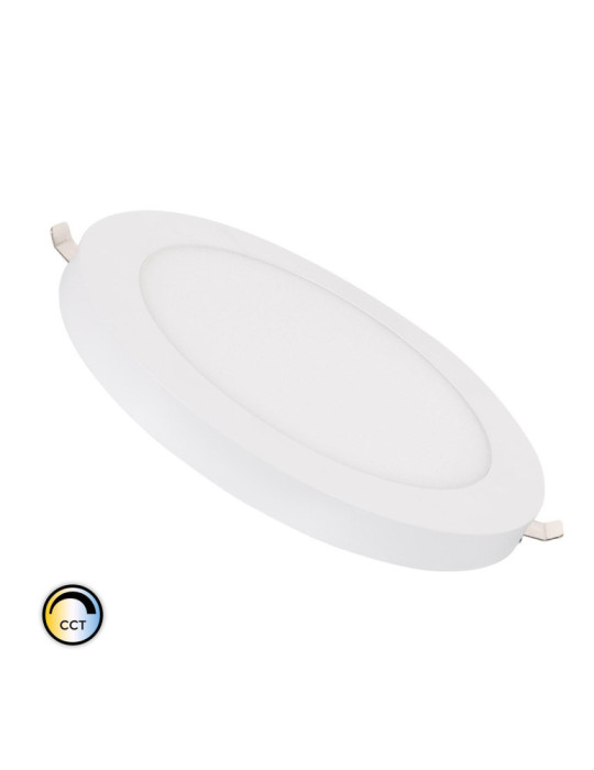 Dalle LED 18W CCT Sélectionnable Ronde Coupe Ajustable Ø75-210 mm avec Cadre Aluminium Dalle LED 18W CCT Sélectionnable Ronde Coupe Ajustable Ø75-210 mm avec Cadre Aluminium