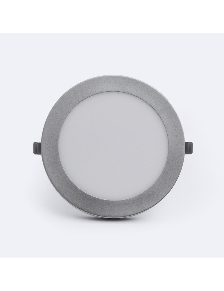 Dalle LED 18W CCT Sélectionnable Ronde Coupe Ajustable Ø75-210 mm avec Cadre Aluminium