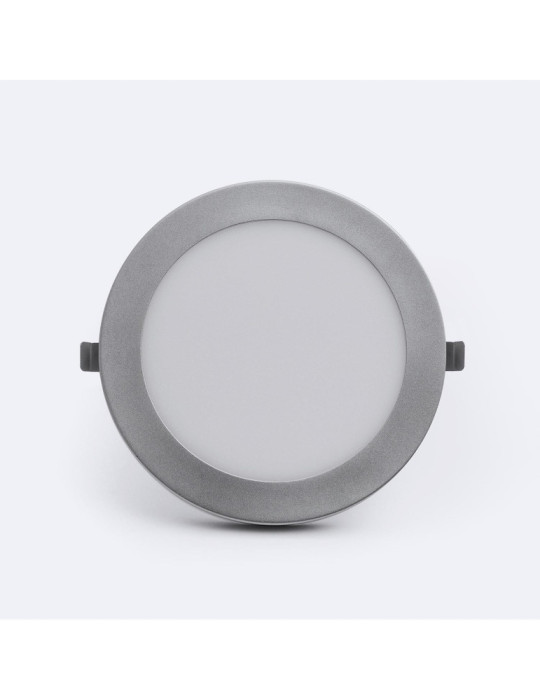 Dalle LED 18W CCT Sélectionnable Ronde Coupe Ajustable Ø75-210 mm avec Cadre Aluminium