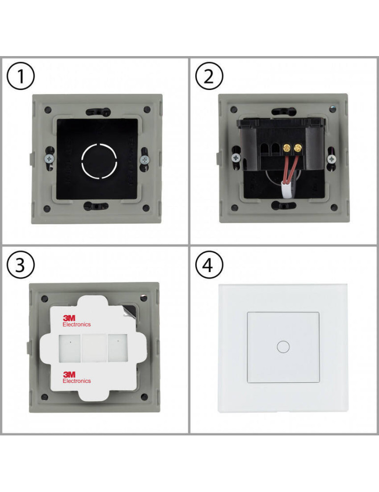Interrupteur Tactile Simple avec Cadre Verre Modern