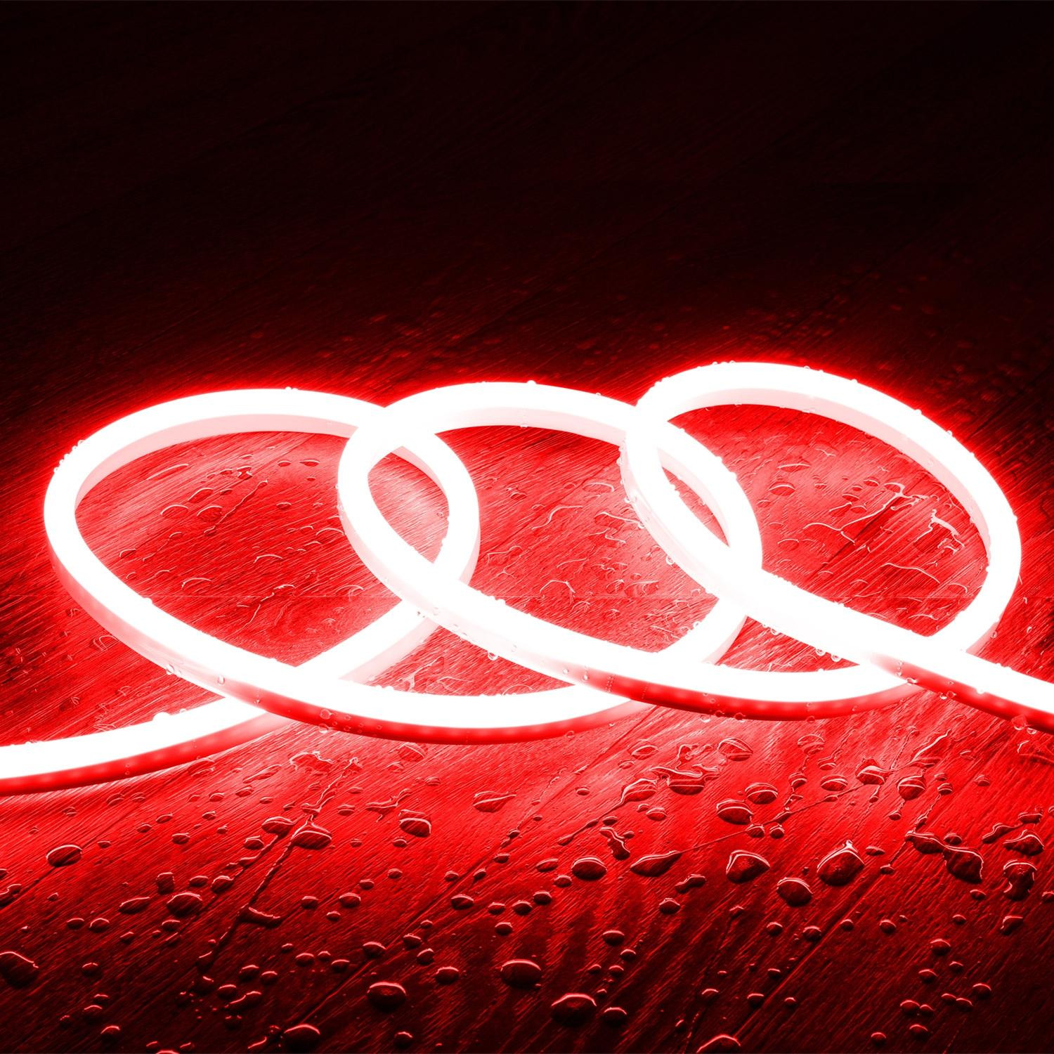 Ruban Néon LED Dimmable 220V SFLEX8 IP65 coupe tous les 100cm 4 m Rouge