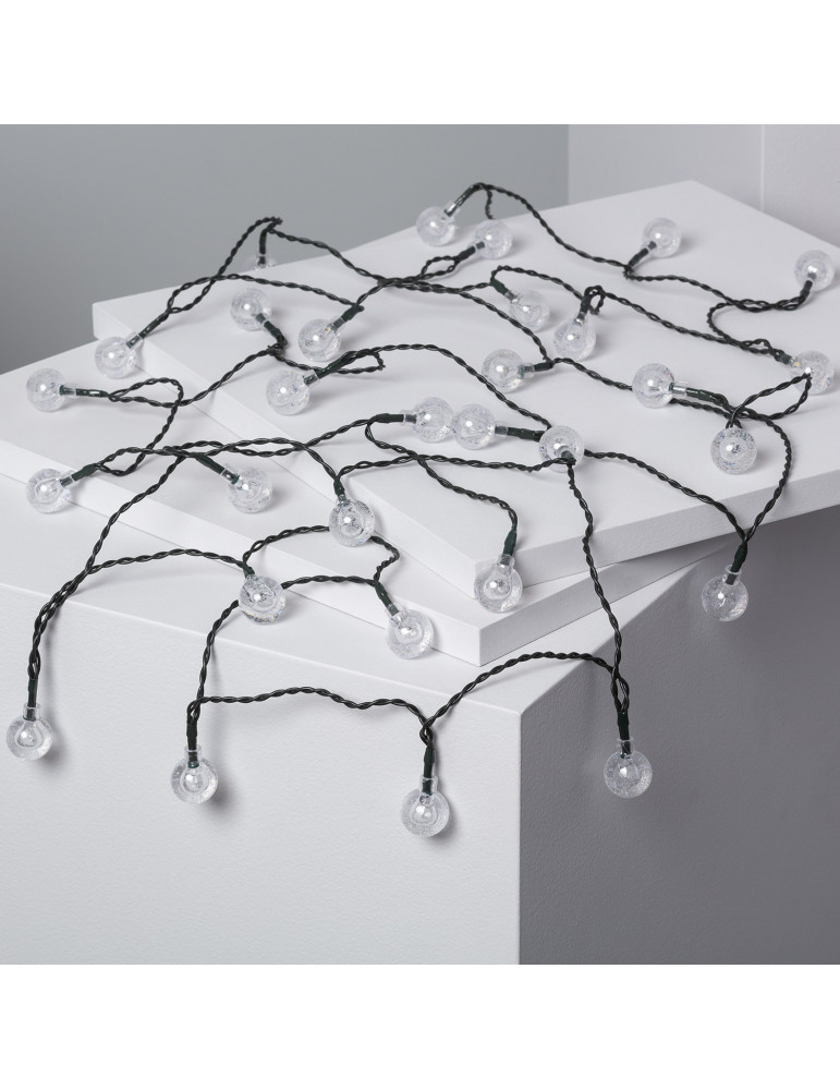 Guirnalda SnowFlakeBalls LED con Cargador Solar Guirnalda SnowFlakeBalls LED con Cargador Solar