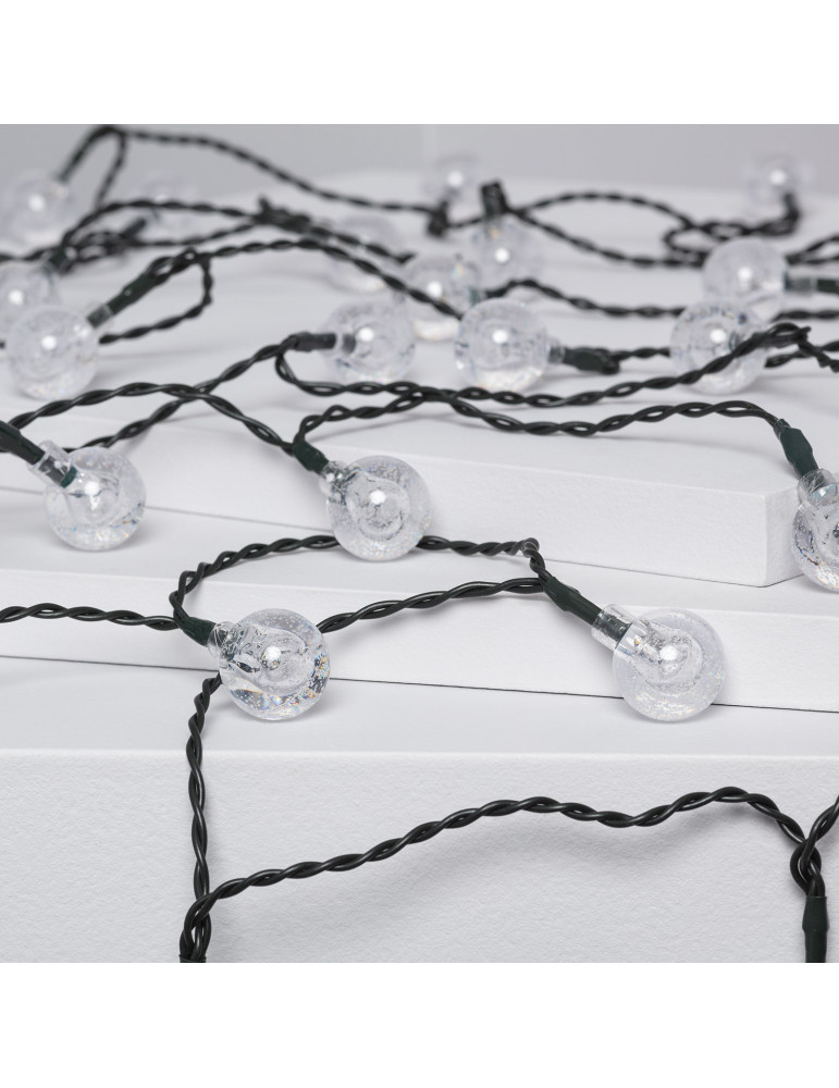 Guirnalda SnowFlakeBalls LED con Cargador Solar