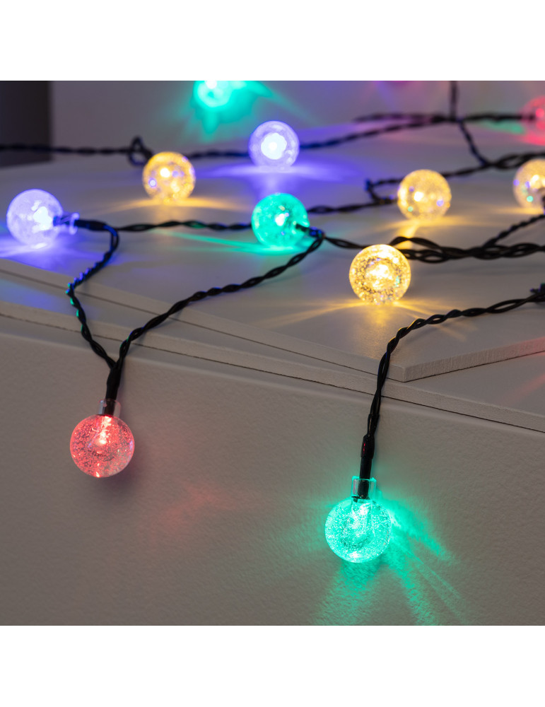 Guirnalda SnowFlakeBalls LED con Cargador Solar