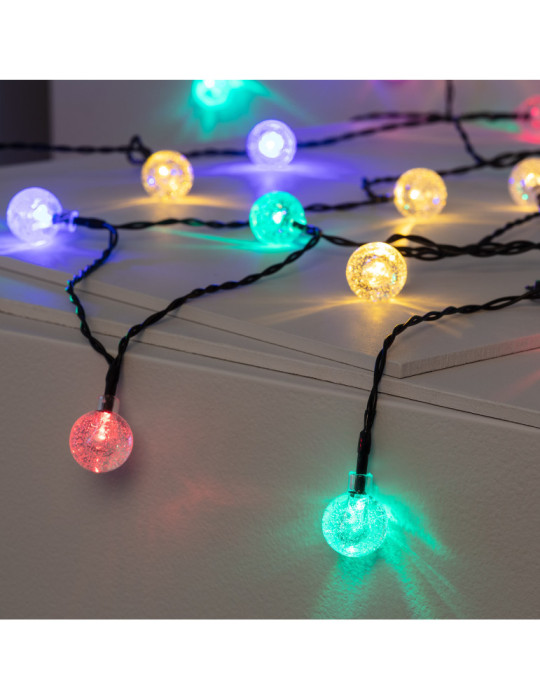 Guirnalda SnowFlakeBalls LED con Cargador Solar