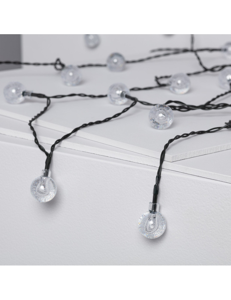 Guirnalda SnowFlakeBalls LED con Cargador Solar