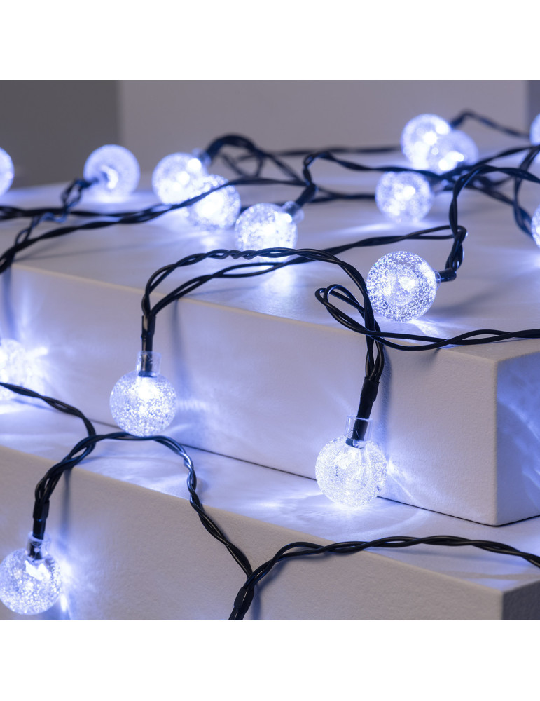 Guirnalda SnowFlakeBalls LED con Cargador Solar
