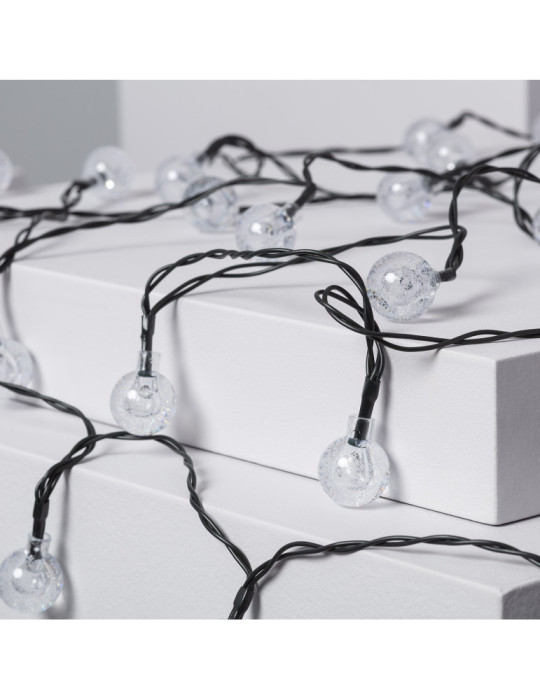 Guirnalda SnowFlakeBalls LED con Cargador Solar