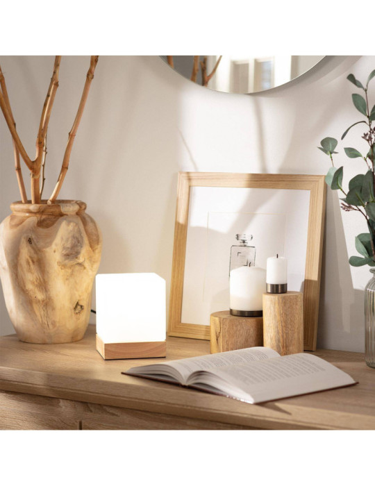 Lampe à Poser Bois et Verre Retilles