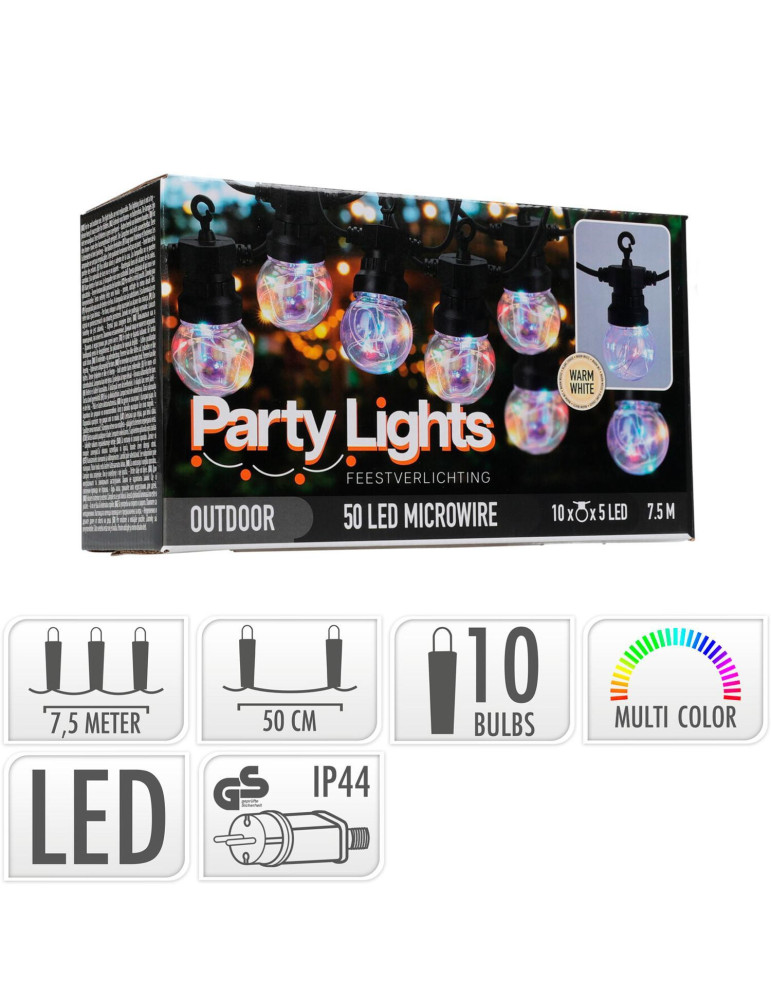 Guirlande LED Extérieure RGB avec 10 Ampoules Mariola 7.5m