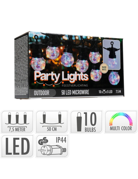 Guirlande LED Extérieure RGB avec 10 Ampoules Mariola 7.5m