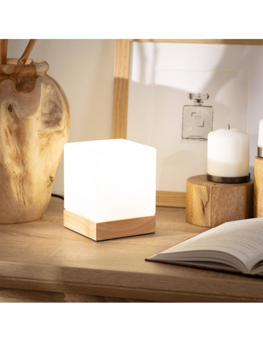 Lampe à Poser Bois et Verre Retilles