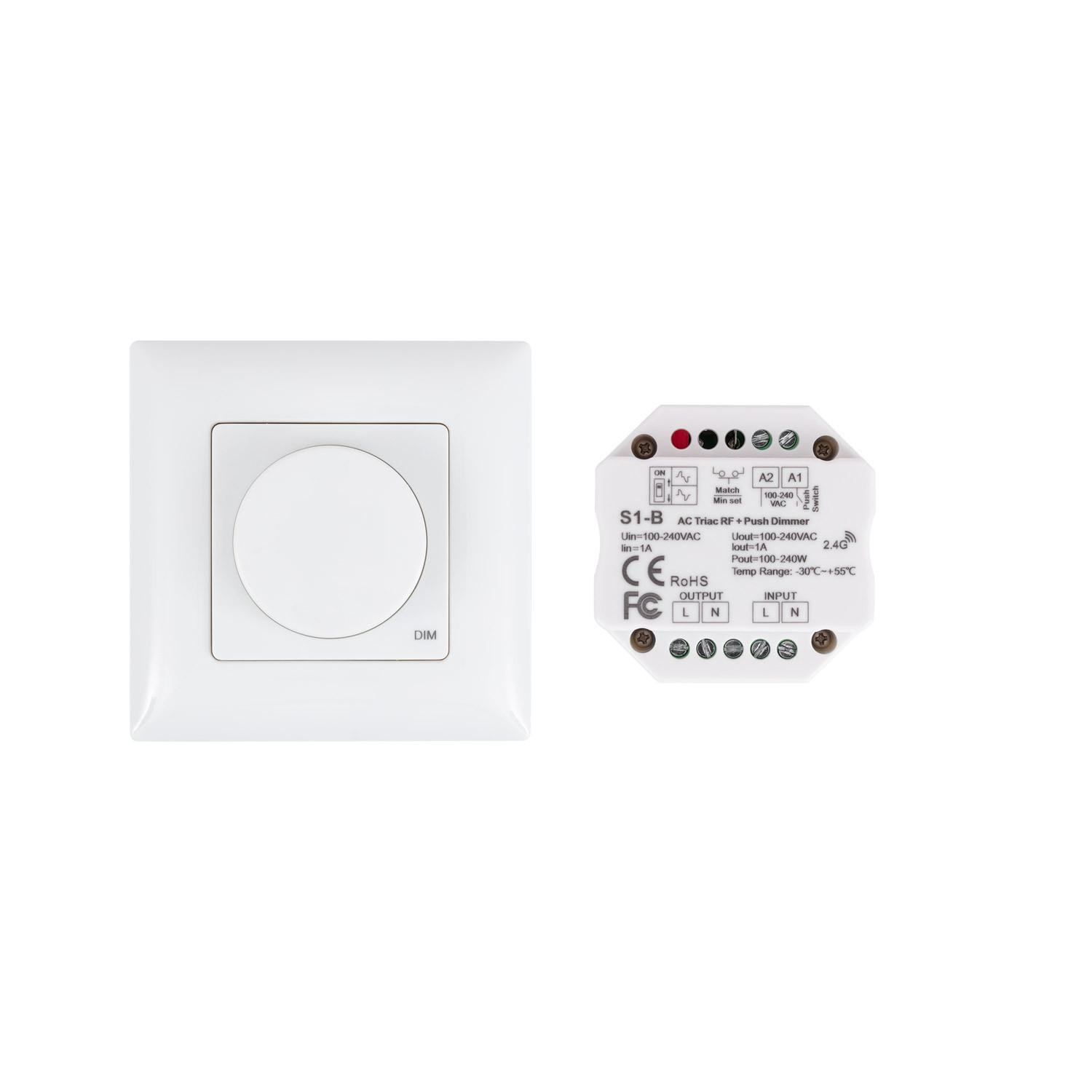 Variateur LED Triac Sans Fil Blanc