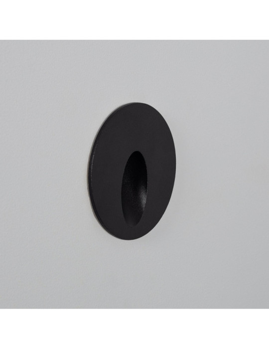 Balise Extérieure Murale LED Encastrable 3W Ronde Boiler Noire
