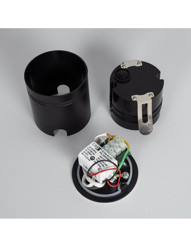 Balise Extérieure Murale LED Encastrable 3W Ronde Boiler  Noire