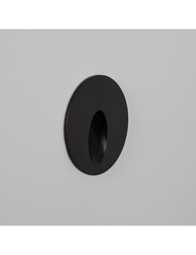 Balise Extérieure Murale LED Encastrable 3W Ronde Boiler  Noire