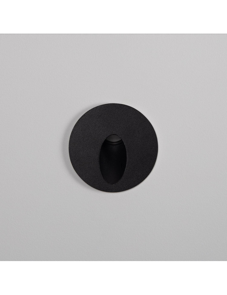 Balise Extérieure Murale LED Encastrable 3W Ronde Boiler  Noire